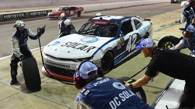 Getty Images North America -DC Solar Chevrolet at a pit stop during the NASCAR Xfinity S