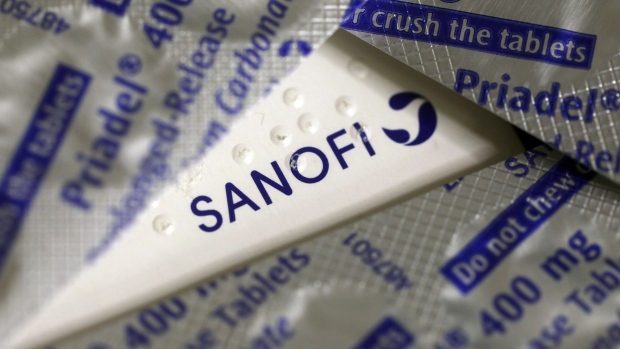 Blister packs containing Priadel tablets, produced by Sanofi, sit on a pharmacy counter in this arranged photograph in London, U.K., on Thursday, Dec. 29, 2016. The rapid pace of innovation among drugmakers may continue to be overshadowed by broader investment themes, such as the switch away from defensive stocks into more cyclical industries, during 2017, according to Bloomberg Intelligence. 