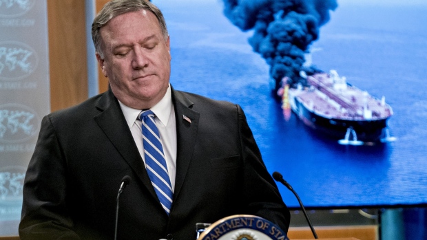 Mike Pompeo, U.S. secretary of state, speaks during a press briefing at the State Department in Washington, D.C., U.S., on Thursday, June 13, 2019. The U.S. blamed Iran for attacks on two oil tankers near the entrance to the Persian Gulf on Thursday as the incidents stoke fears that high-stakes diplomatic efforts won't avert a military confrontation between the U.S. and Iran. Photographer: Andrew Harrer/Bloomberg
