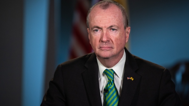 Phil Murphy, Governor of New Jersey, listens during a Bloomberg Television interview in Newark, New Jersey, U.S., on Friday, March 8, 2019. Murphy discussed the state's proposed fiscal budget, his meeting with bond rating agencies, and recent talks with Amazon.com Inc. Photographer: Ron Antonelli/Bloomberg 