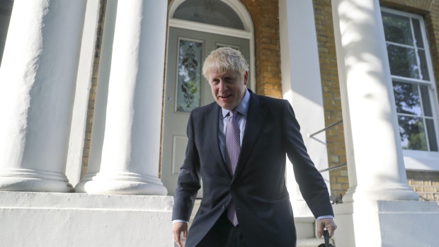 Boris Johnson, former U.K. foreign secretary and U.K. Conservative party leadership candidate, leaves his home in London. 