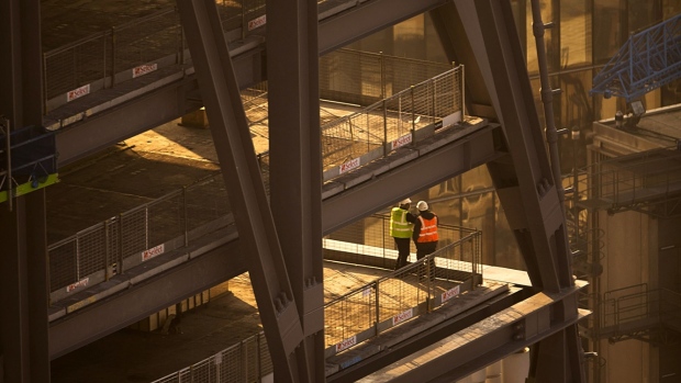 The Shard tower under construction. Photographer: Matthew Lloyd/Bloomberg