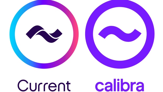 A side by side of Current and Calibra's logos