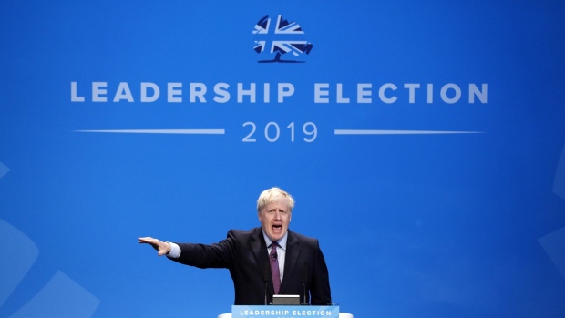 Boris Johnson, former U.K. foreign secretary and U.K. Conservative party leadership candidate, speaks during a hustings event in Birmingham, U.K., on Saturday, June 22, 2019. Boris Johnson and Jeremy Hunt will spend the next month battling for votes among the 160,000 grassroots members of the U.K.'s ruling Conservative Party. 