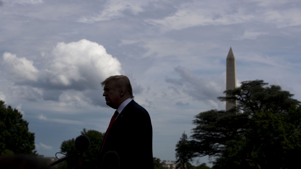 U.S. President Donald Trump departs after delivering remarks on health coverage options for small businesses in the Rose Garden of the White House in Washington, D.C., U.S., on Friday, June 14, 2019. New Trump administration regulations gives employers, particularly small businesses, more flexibility to steer tax-exempt dollars to employees for health care. Photographer: Al Drago/Bloomberg