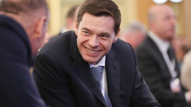 Alexey Mordashov, billionaire and chairman of Severstal PAO, reacts during a conversation at a Russian Union of Industrialists and Entrepreneurs (RSPP) event in Moscow, Russia, on Thursday, March 14, 2019. The Kremlin indicated that PresidentVladimir Putinsupports new laws punishing online media for spreading fake news or material that insults state officials, the latest move in a broad crackdown on dissent in Russia. Photographer: Andrey Rudakov/Bloomberg