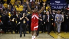 Kawhi Leonard #2 of the Toronto Raptors celebrates his teams win over the Golden State Warriors in Game Six to win the 2019 NBA Finals at ORACLE Arena on June 13, 2019 in Oakland, California. 