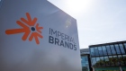 A company logo sits on a sign standing outside the Imperial Brands Plc headquarter offices in Bristol, U.K., on Monday, July 2, 2018. Imperial Brands Plc is launching a vaping product to compete with Juul Labs Inc., as Cooper steps up efforts to reassure investors that smoking alternatives are an opportunity rather than a threat. 