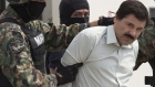 Joaquin "El Chapo" Guzman is escorted to a helicopter by Mexican security forces in Mexico City. 