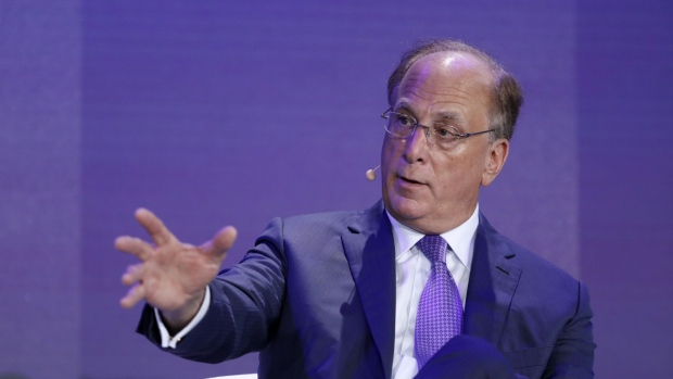 Larry Fink, chairman and chief executive officer of BlackRock Financial Management Inc., speaks during a panel discussion at the Bloomberg New Economy Forum in Singapore, on Wednesday, Nov. 7, 2018. 