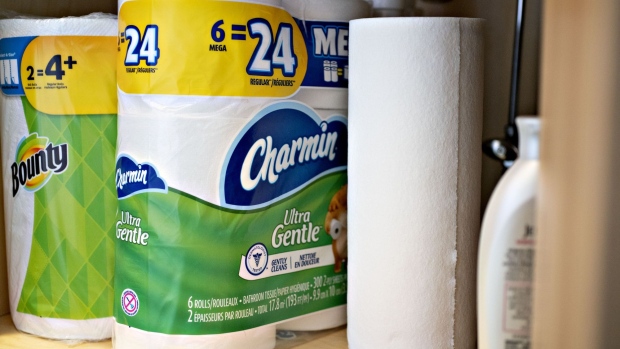 Procter & Gamble Co. Charmin brand toilet tissue is arranged for a photograph in Princeton, Illinois, U.S., on Tuesday, Oct. 16, 2018. 
