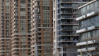A row of condo towers is seen in downtown Toronto, Canada on  May 10, 2018. 