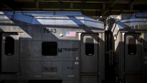 A New Jersey Transit train arrives at Pennsylvania Station in Newark, New Jersey, U.S. 