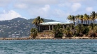 A view of Jeffrey Epstein's stone mansion on Little St. James Island