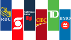 Logos of the Big Six Canadian banks.