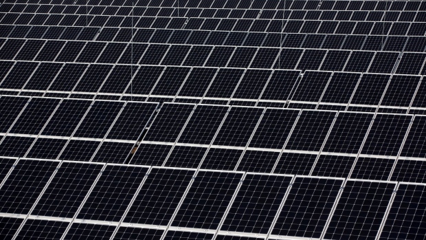 Photovoltaic cells sit on solar panels in the Novosergiyevskaya solar park, operated by T Plus, a unit of Renova Group, in Orenburg, Russia, on Wednesday, Nov. 14, 2018. The Orenburg region is one of the leading places in the development of Russian solar energy. 