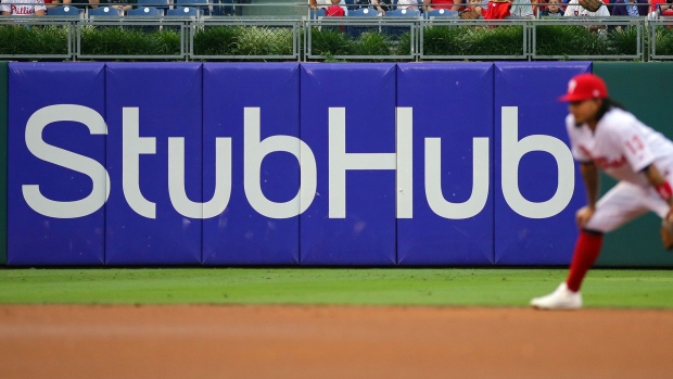GETTY: The StubHub logo is displayed in Philadelphia's Citizens Bank Park on July 29, 2017