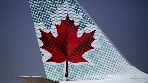 An Air Canada aircraft taxis at Toronto Pearson International Airport.