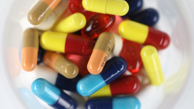 Brightly coloured pharmaceutical medication, including antibiotics, paracetamol, Ibuprofen and cold relief tablets, manufactured by a variety of companies sit in this arranged photograph in London, U.K., on Friday, April 27, 2018. Pharmaceutical companies may see approval times cut to 14 months vs. 19 and about $370 million of sales brought forward per antibiotic after global regulators aligned rules to combat bacterial resistance. 
