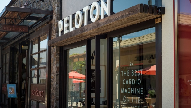 A Peloton Interactive Inc. store stands in Corte Madera, California, U.S., on Thursday, Aug. 29, 2019. Founded in 2012, Peloton describes itself as the "largest interactive fitness platform in the world" with more than 1.4 million members, according to its filing. 