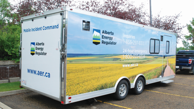 The Alberta Energy Regulator's mobile incident command. 