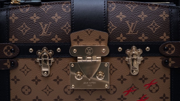 A newly crafted Louis Vuitton Pochette Trunk Toil Monogram luxury handbag sits inside the fashion label's new leather goods workshop in Beaulieu-sur-Layon, France, on Thursday, Sept. 5, 2019. Louis Vuitton plans to add roughly 1,500 manufacturing jobs in France over the next three years, ramping up production to feed surging demand from China and other emerging economies. 