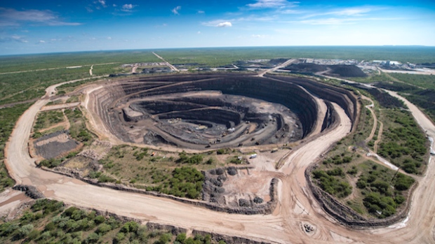 An aerial shot of Lucara's state-of-the-art Karowe Mine located in Botswana.