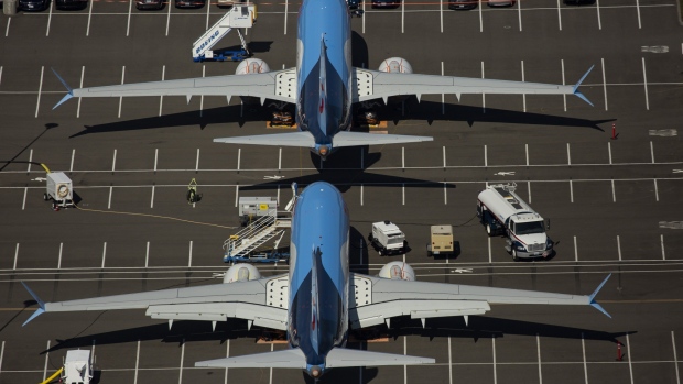 Boeing 737 Max jets parked near Boeing Field in Seattle. Photographer: David Ryder/Getty Images