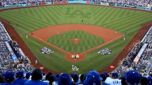 Game One of the 2017 World Series at Dodger Stadium between and the Dodgers on Oct. 24, 2017.