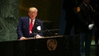 Donald Trump speaks during the UN General Assembly on Sept. 24. 