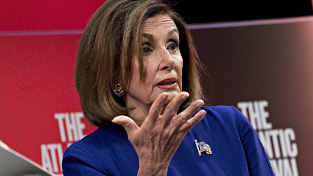 U.S. House Speaker Nancy Pelosi, a Democrat from California, speaks during an Atlantic Festival discussion in Washington, D.C., U.S., on Tuesday, Sept. 24, 2019. Pelosi is convening a pivotal meeting with members of her party Tuesday as she faces mounting pressure to initiate impeachment proceedings against President Donald Trump. 