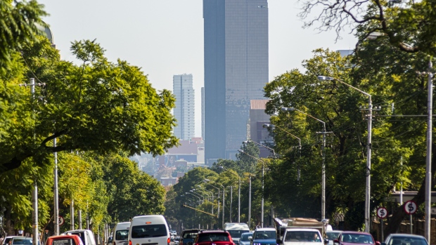 The South African Reserve Bank, South Africa's central bank, stands on the skyline in Pretoria, South Africa, on Tuesday, June 4 2019. South Africa’s central bank won’t bail out the country’s troubled state-owned companies including power utility Eskom Holdings SOC Ltd. because it would fuel inflation, Governor Lesetja Kganyago said. 