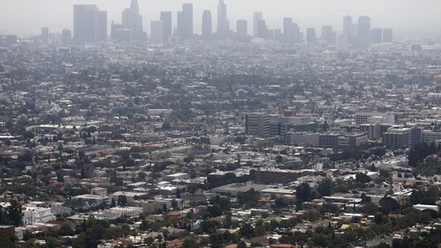 LOS ANGELES, CALIFORNIA - JUNE 11: Smog hangs over the city on a day rated as having 'moderate' air quality in downtown Los Angeles, on June 11, 2019 in Los Angeles, California. According to the American Lung Association's annual "State of the Air" report, released in April and covering the years 2015-2017, Los Angeles holds the worst air pollution in the nation. The city has had the worst smog, otherwise known as ground-level ozone, in the U.S. for 19 of the past 20 years. (Photo by Mario Tama/Getty Images)