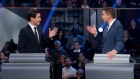 Conservative leader Andrew Scheer, right, and Liberal leader Justin Trudeau 