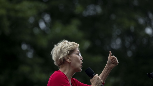 Senator Elizabeth Warren speaks in Des Moines, Iowa in September. 