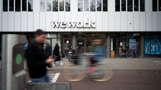 WeWork's co-working office space in Amsterdam. Photography: Jasper Juinen/Bloomberg