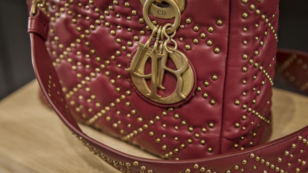 A "Supple Lady Dior" bag sits on display at a Christian Dior SE store in Shanghai, China, on Saturday, June 10, 2017. Christian Dior SE Chief Executive Officer Sidney Toledano is optimistic the European economy will do better in the coming years, especially with recently elected French President Emmanuel Macron’s promises to reform labor market regulations. 