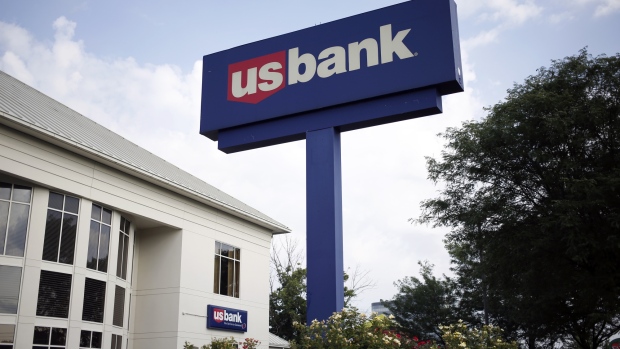 US Bancorp signage stands on display outside a bank branch in Louisville, Kentucky, U.S., on Thursday, July 11, 2019. US Bancorp is scheduled to release earnings figures on July 17. 