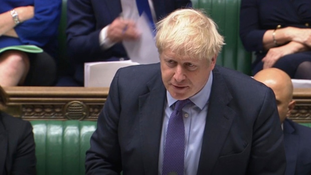 British Prime Minister Boris Johnson speaking in the House of Commons, London during the debate for 
