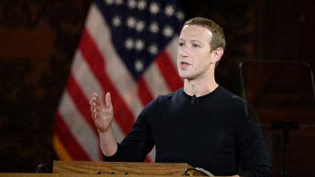 Facebook CEO Mark Zuckerberg speaks at Georgetown University in Washington, Oct. 17, 2019.