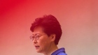 Carrie Lam, Hong Kong's chief executive, speaks during a news conference in Hong Kong, China, on Wednesday, Oct. 16, 2019. Lam announced plans to help first-time home buyers break into the world’s least-affordable property market, as she seeks to quell protests fueled in part by the city’s rising inequality. Photographer: Paul Yeung/Bloomberg