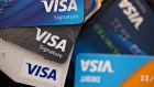 Visa Inc. credit and debit cards are arranged for a photograph in Washington, D.C., U.S., on Monday, April 22, 2019. Visa Inc. is scheduled to release earnings figures on April 24. 