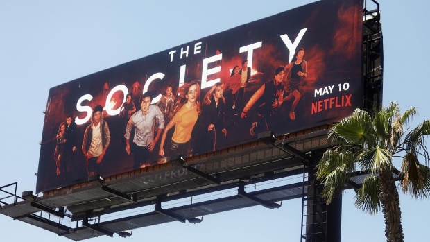 billboard advertises a Netflix television series on Hollywood Boulevard in Los Angeles.