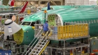 A Boeing Co. 737 Max airplane sits on the production line at the company's manufacturing facility in Renton, Washington.