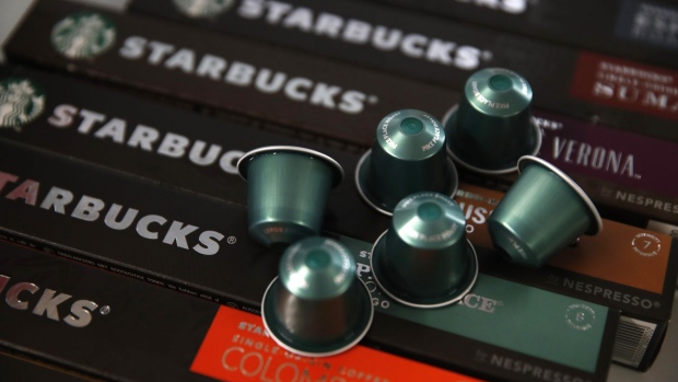 Starbucks Corp. branded coffee capsules. 