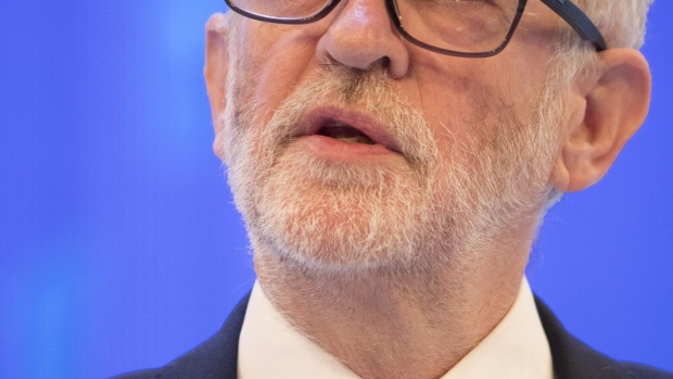 Jeremy Corbyn, leader of the Labour party, speaks at the Confederation of British Industry (CBI) 2019 Annual Conference in London, U.K., on Monday, Nov. 18, 2019. British Prime Minister Boris Johnson will try to win business leaders to his side with an offer of tax cuts at the start of a crucial week in the U.K. general election campaign. 
