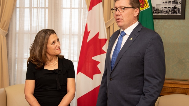 Deputy Prime Minister Chrystia Freeland meets with Saskatchewan Premier Scott Moe 