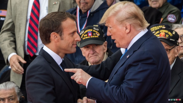 Emmanuel Macron and Donald Trump.  
