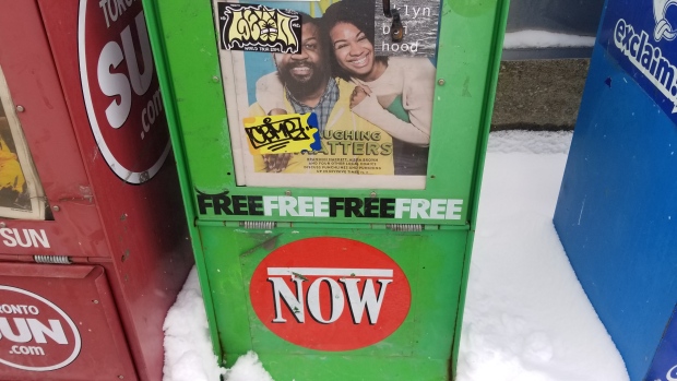 Now Magazine box in Toronto, Ont. 
