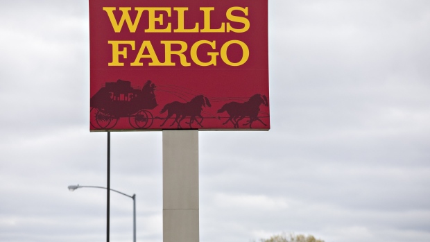 Signage is displayed outside a Wells Fargo & Co. bank branch in Moline, Illinois, U.S., on Friday, Oct. 11, 2019. Wells Fargo is scheduled to release earnings figures on October 15. 